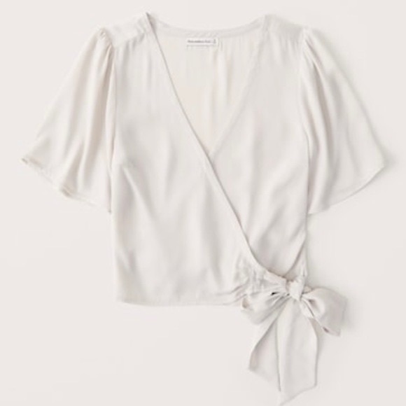 Abercrombie & Fitch Tops - abercrombie faux silk wrap blouse